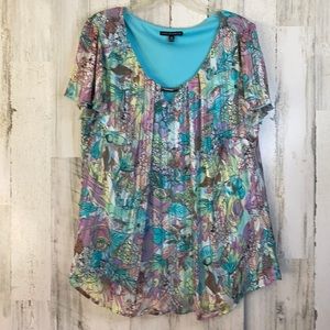 Sara Michelle Plus Size 2X Chiffon Top Blouse